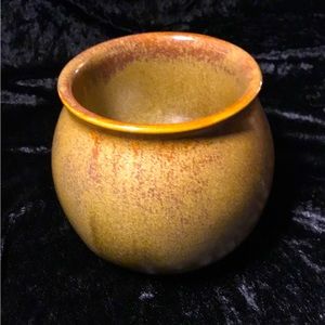 Vintage Partylite Brown and Gold Glazed Ceramic Votive Candleholder